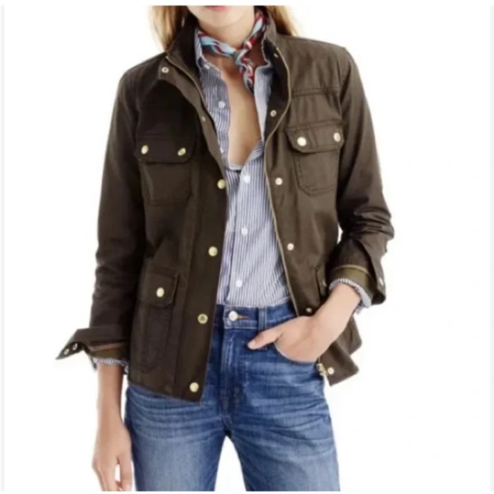 J Crew Military Jacket Grey/Greener Color.